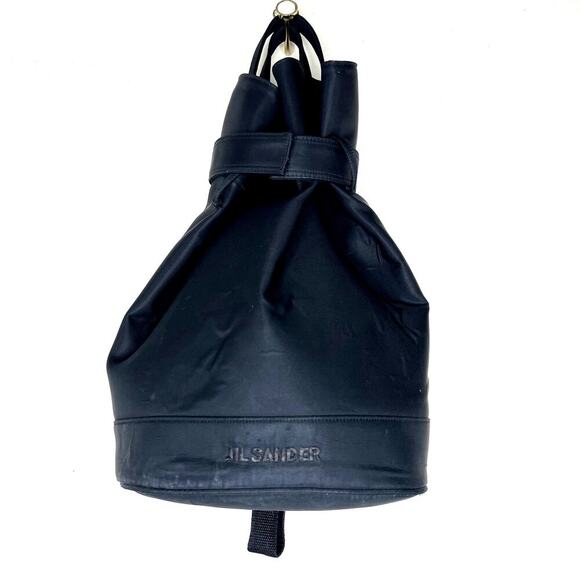 Jil Sander Convertible Bucket Bag Backpack Black Purse Nylon Adjustable Strap main image 7
